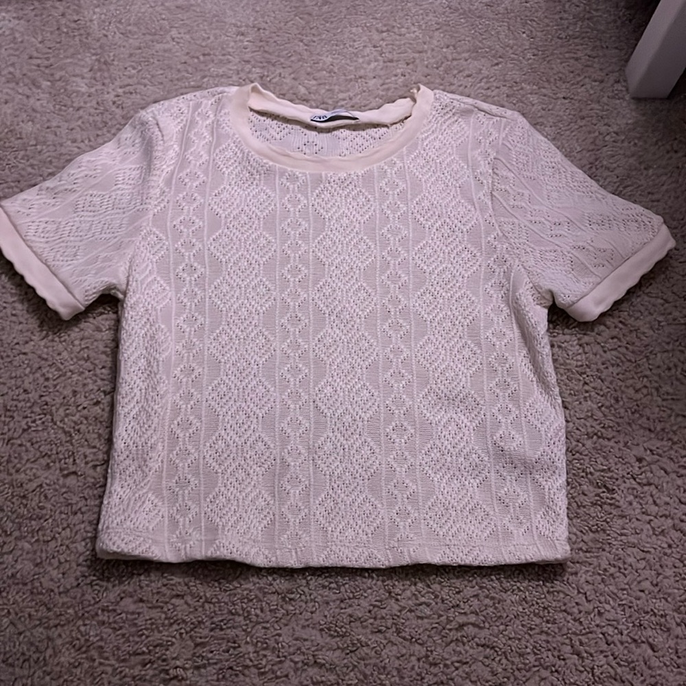 Short sleeve, cream, Zara top